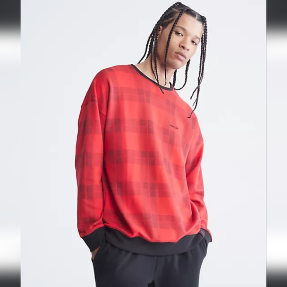 Men's Calvin Klein sleepwear red plaid - Picture 1 of 4